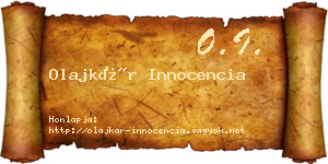 Olajkár Innocencia névjegykártya